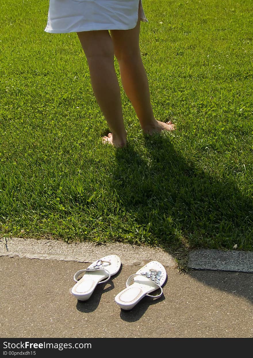 Girl On A Grass