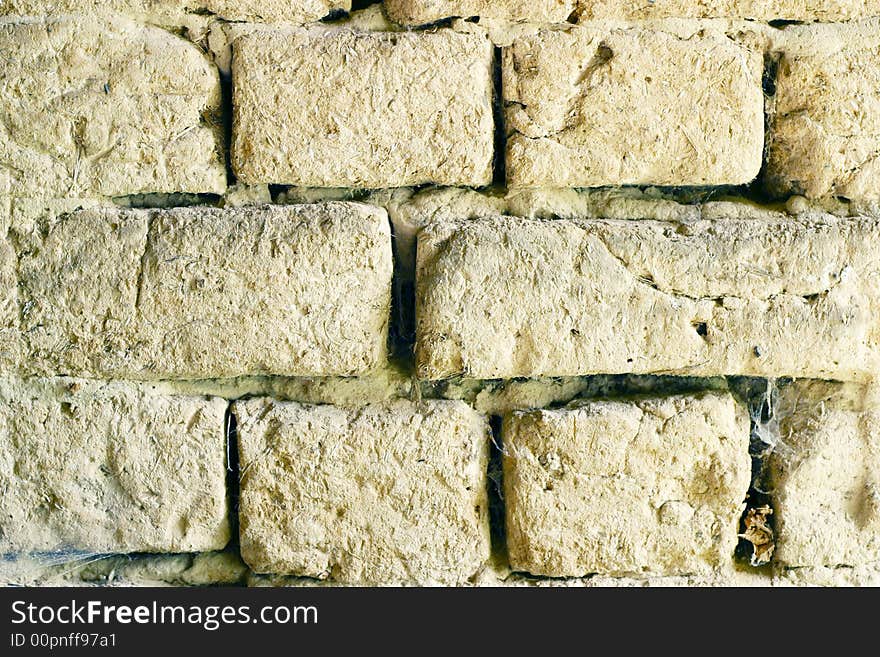 Clay brick wall texture. Old house. Clay brick wall texture. Old house.