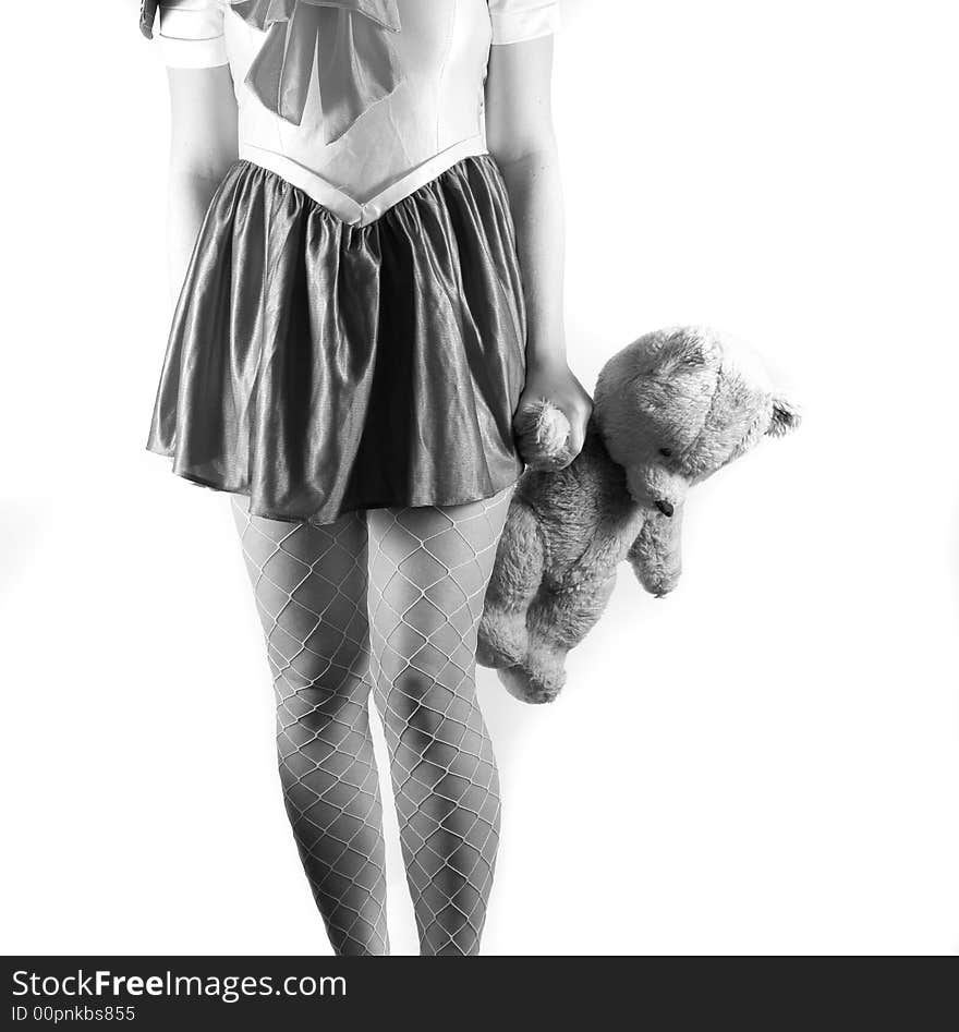 Girl with tedy bear