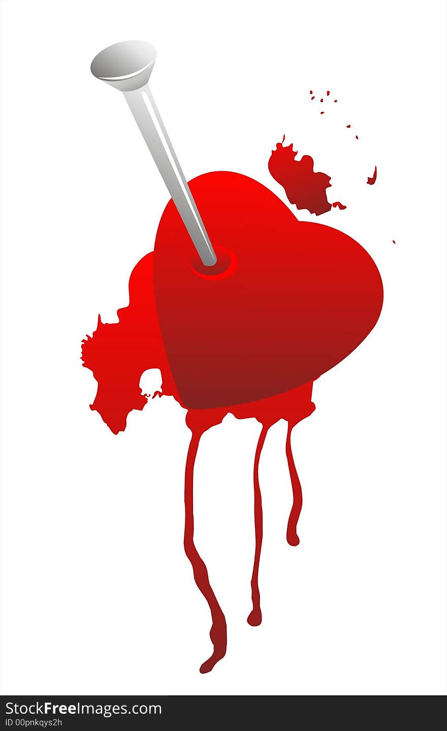 Grunge broken heart and blood on a white background. Grunge broken heart and blood on a white background.