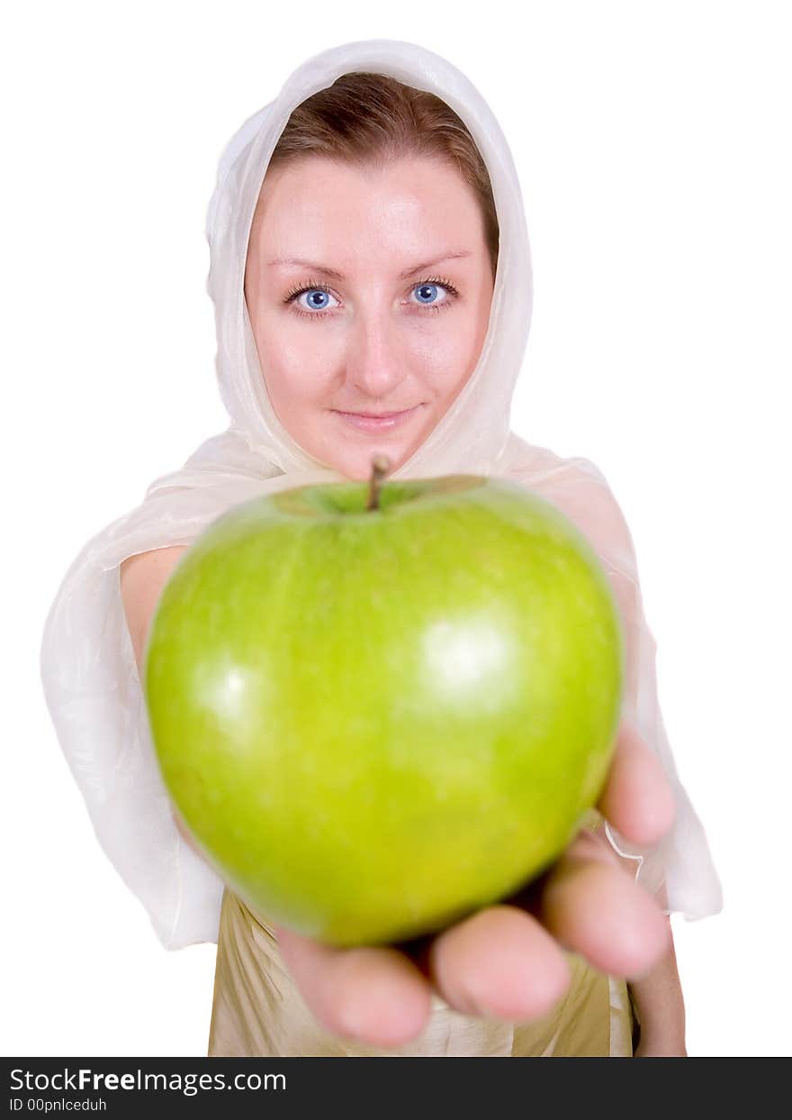 Women With Green Apple