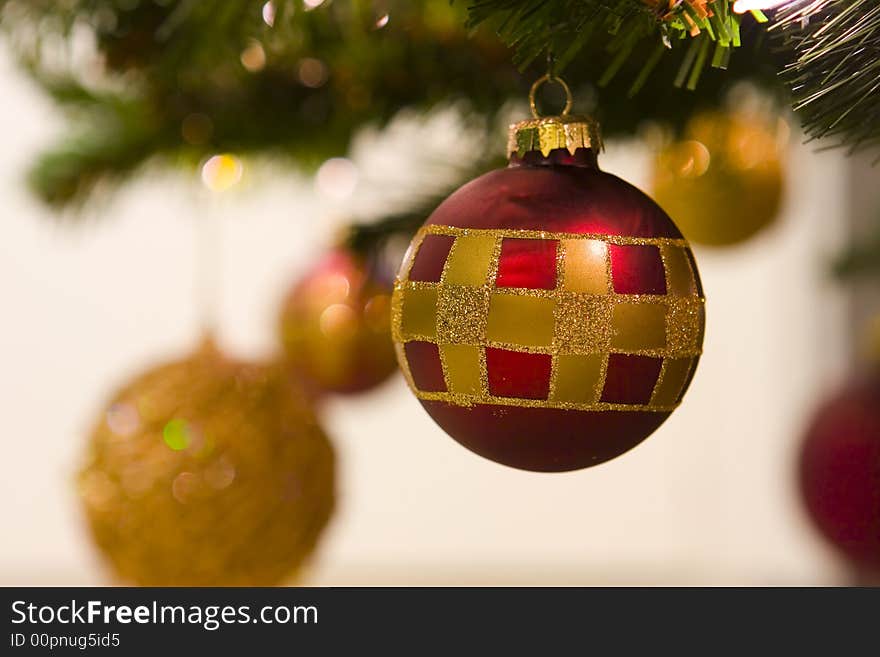 Close up of christmas tree with balls. Close up of christmas tree with balls