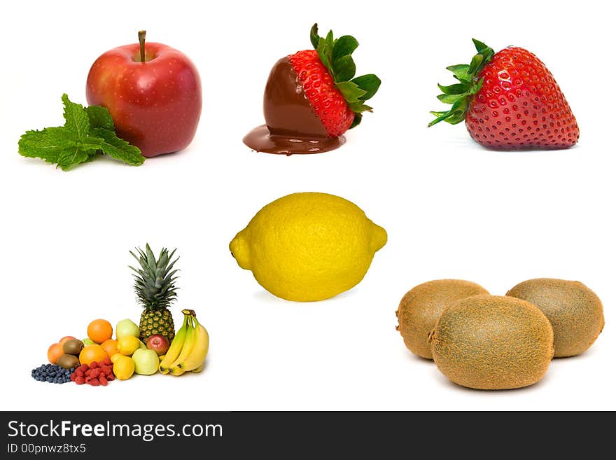 Fruits isolated on a white background