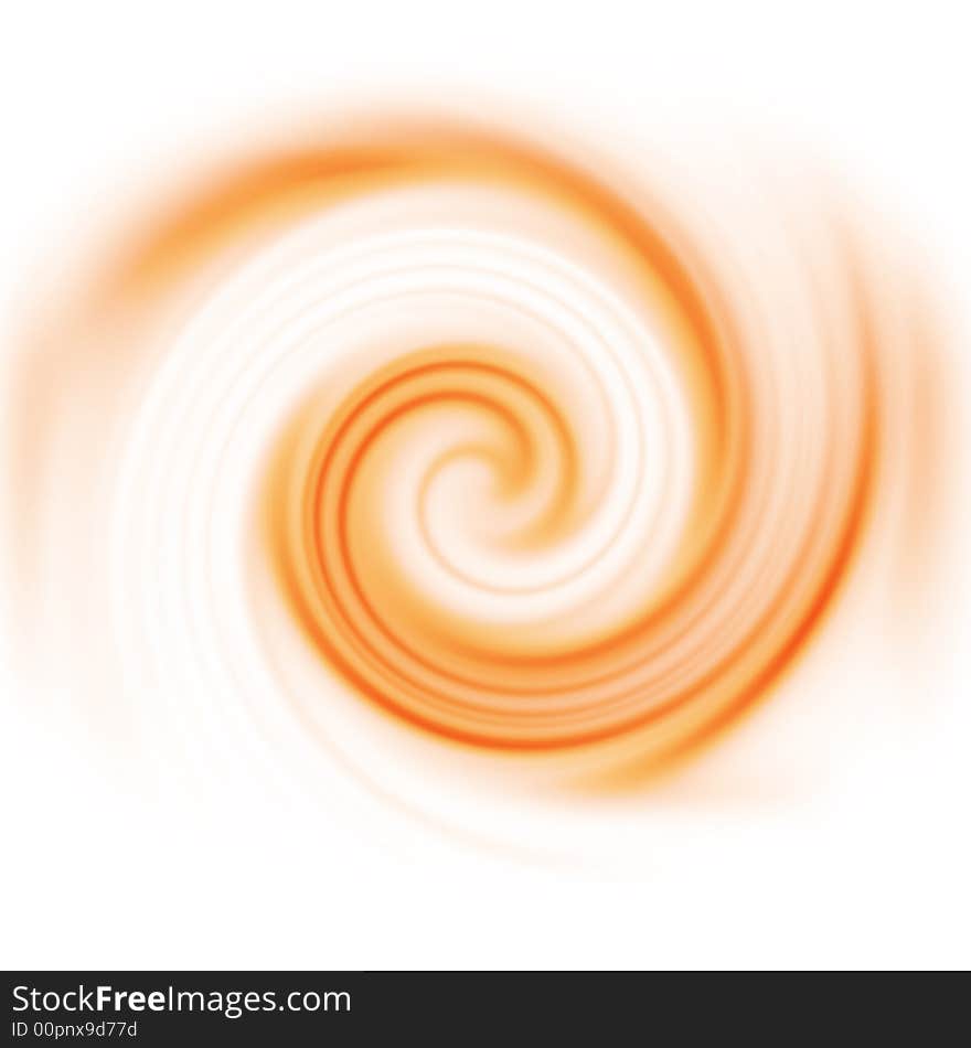 Orange spinning computer generated vortex for an abstract background