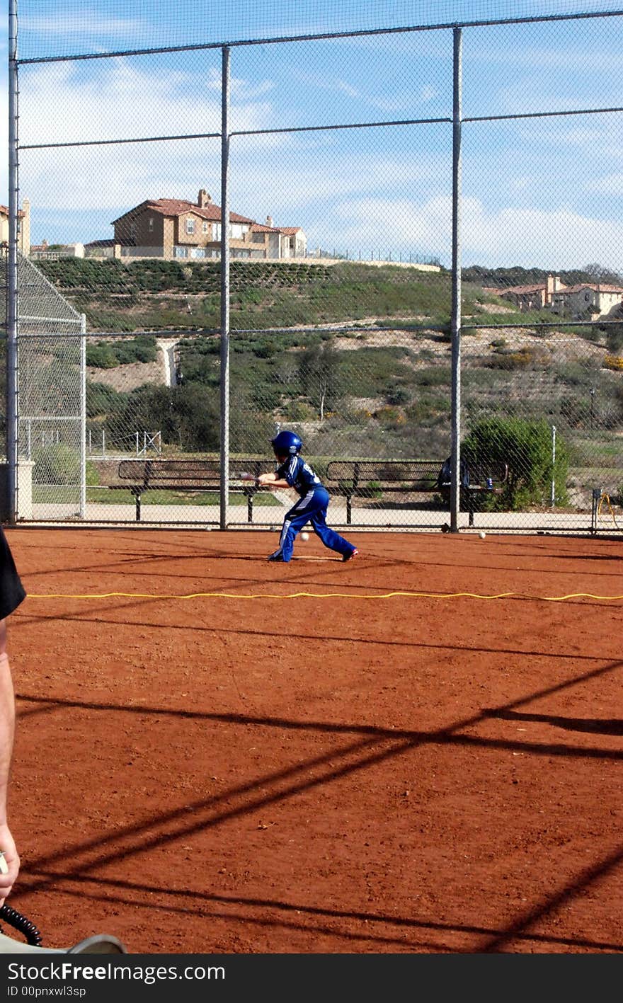 Boy trying out for the 2008 baseball season. Boy trying out for the 2008 baseball season