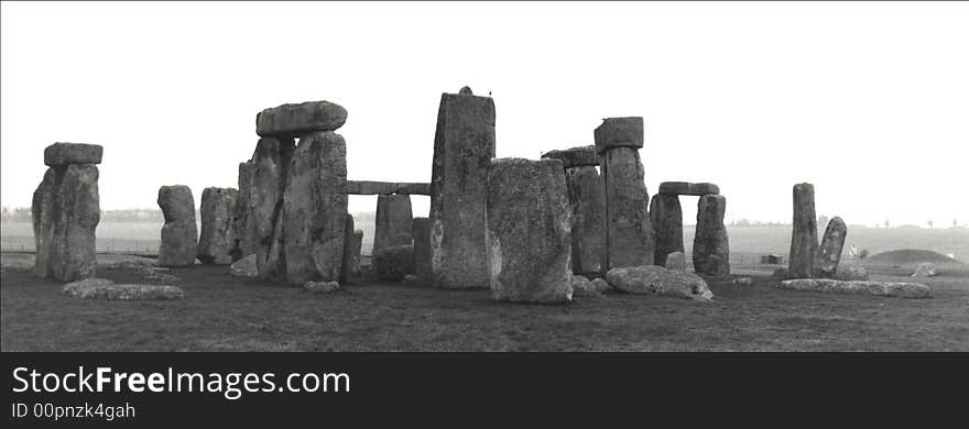 Black and white image of stonehenge, UK. Black and white image of stonehenge, UK