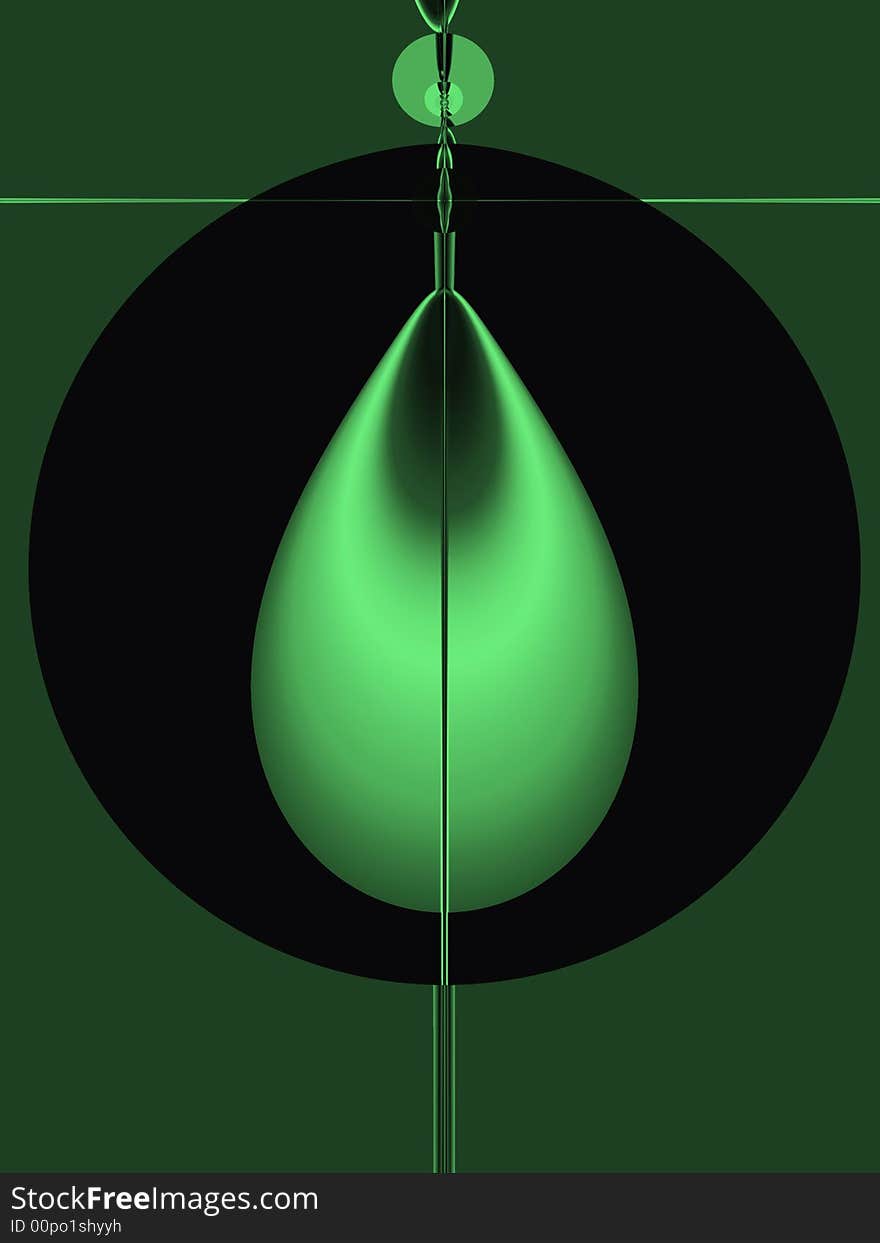 This abstract has a bright green 3d drop in a black circle. The drop is very eyecatching and contrasting with the background. This abstract has a bright green 3d drop in a black circle. The drop is very eyecatching and contrasting with the background.