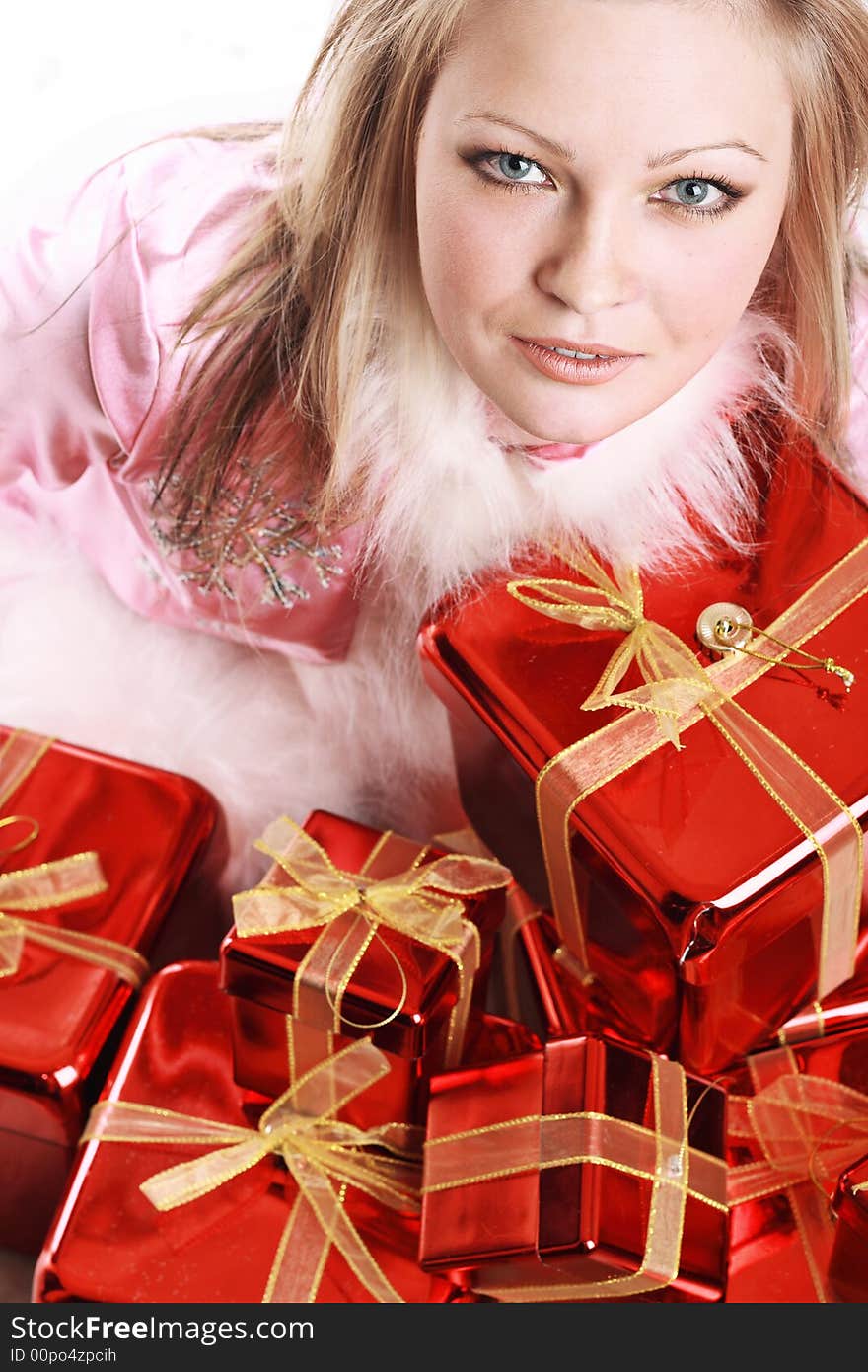 The Portrait Of The Happy Girl With Gifts