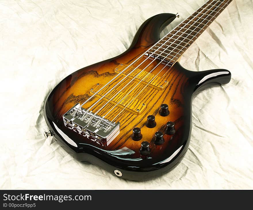 Bass Guitar body with glowing wood grain. Bass Guitar body with glowing wood grain