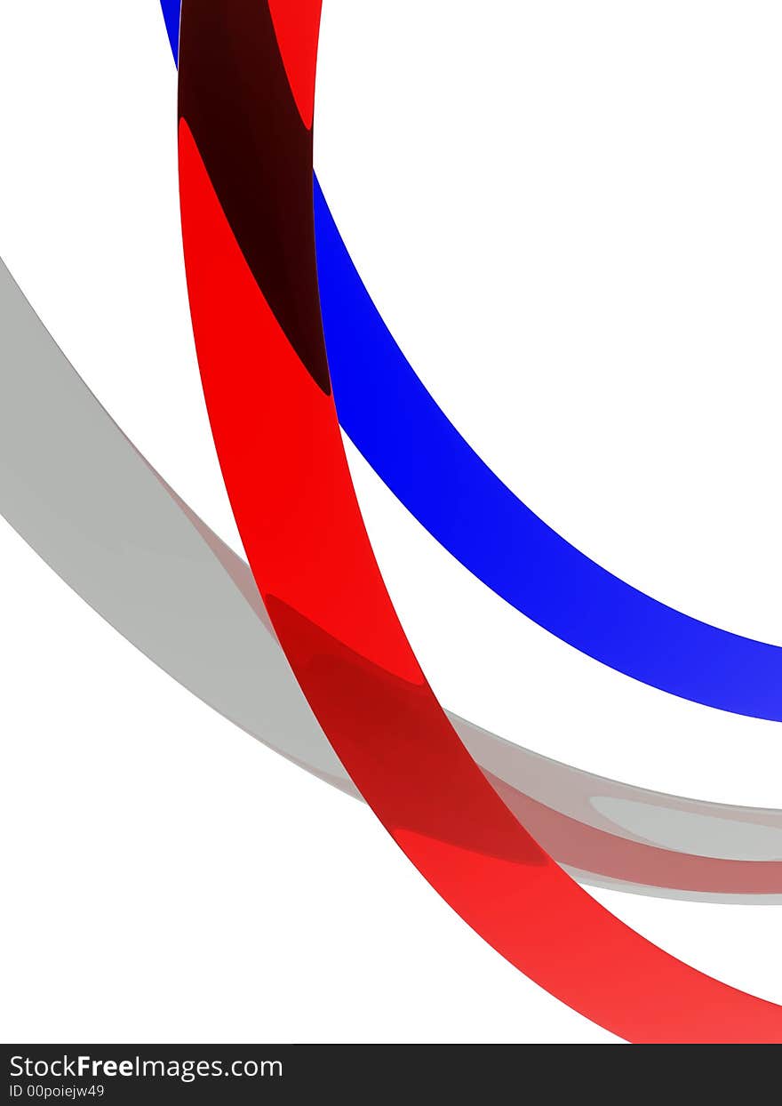 An illustration of ribbons floating on a white background.