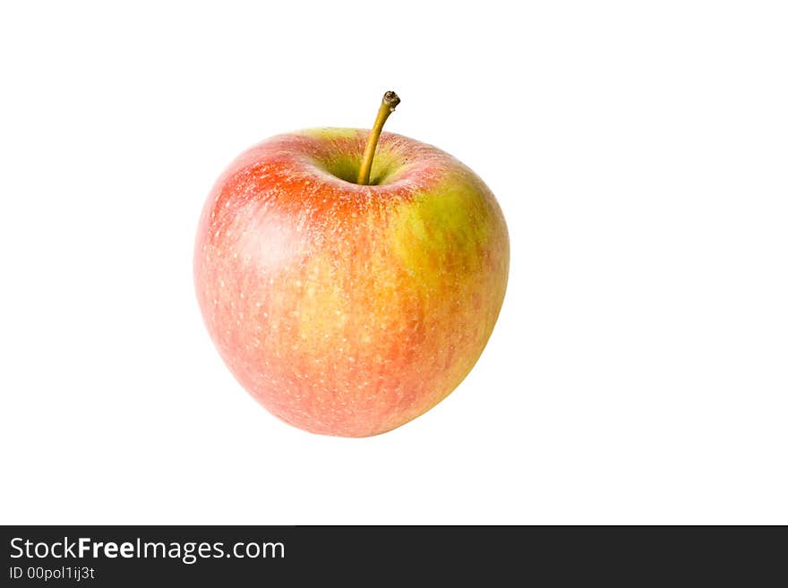 A red apple on a white background