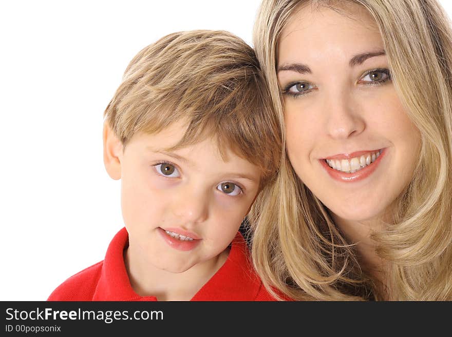 Shot of an attractive woman and child headshot with copyspace