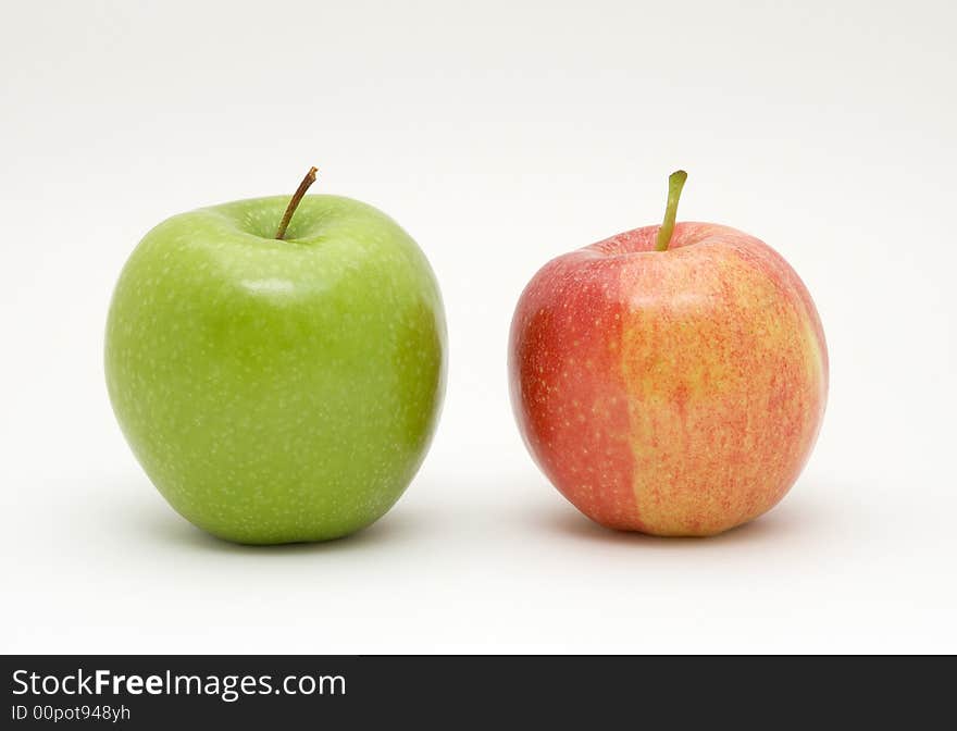 Fresh apples isolated on gray