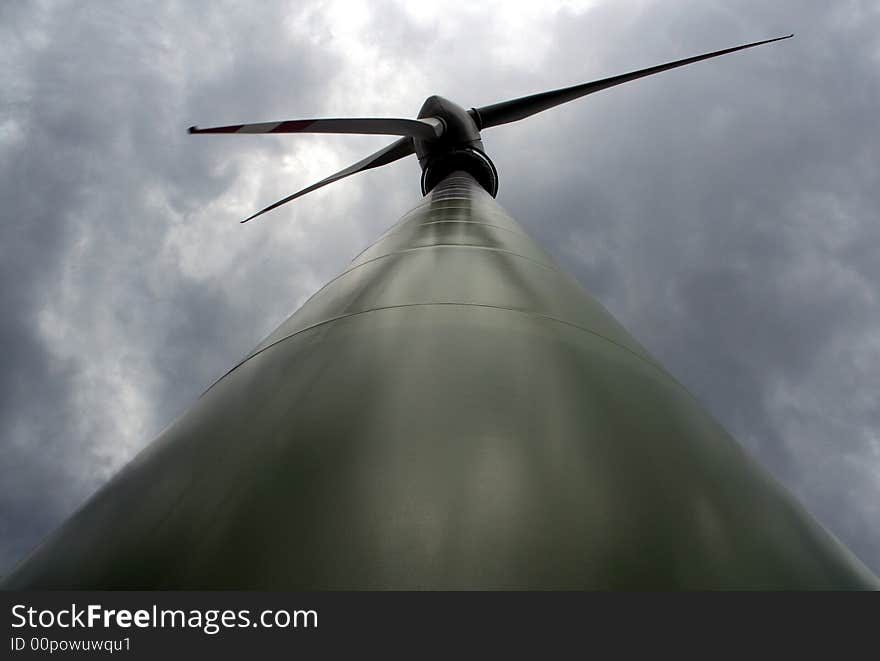 Bottom view of a wind engine