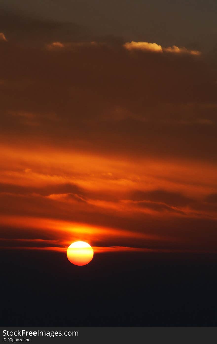 The sunset on the top of one peak of huangshan mountain. The sunset on the top of one peak of huangshan mountain