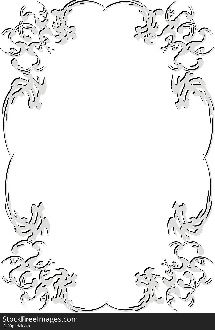 Decorative framework of a vegetative ornament