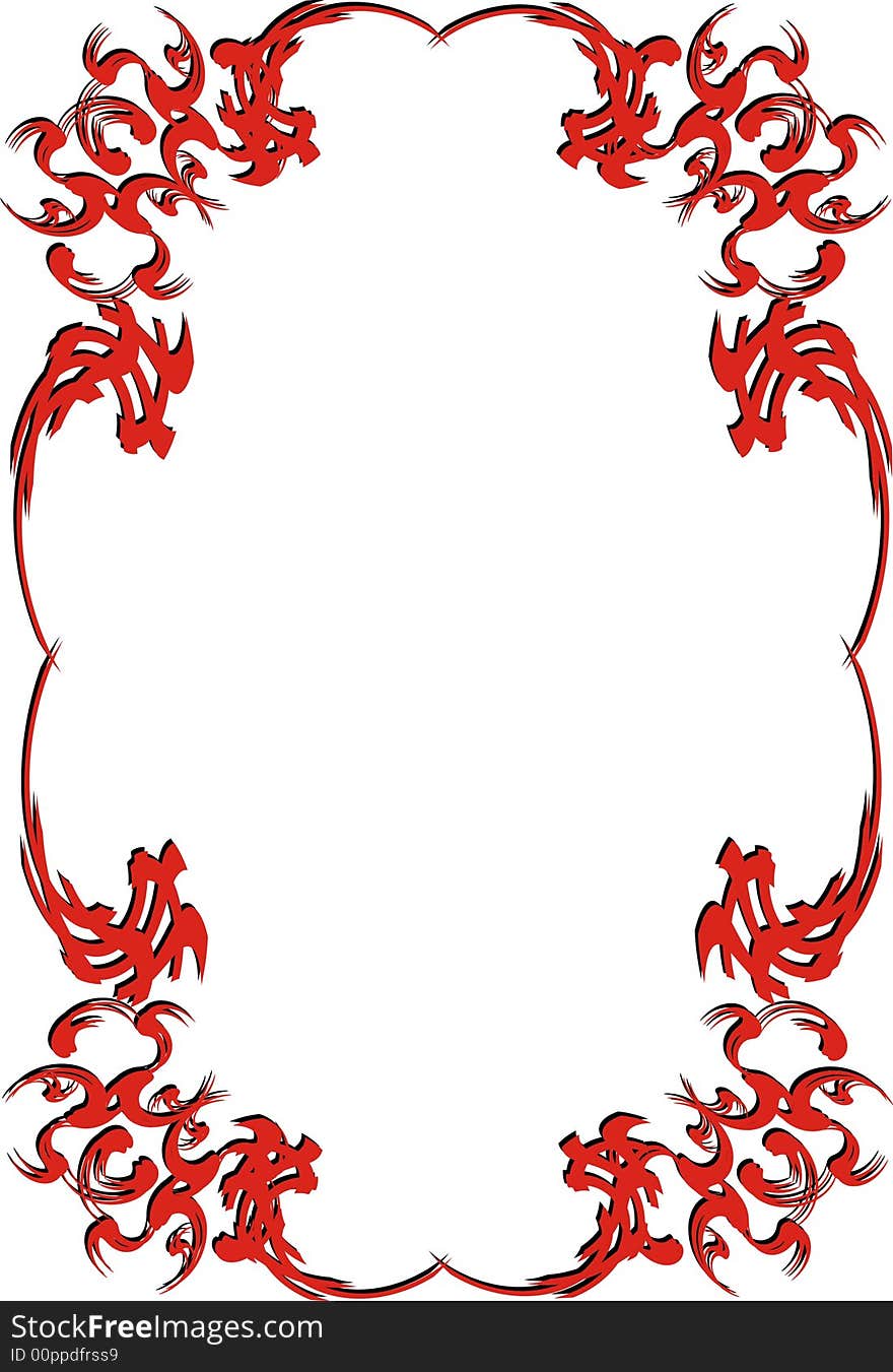 Decorative framework of a vegetative ornament