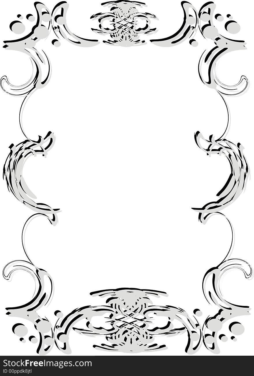 Decorative framework of a vegetative ornament