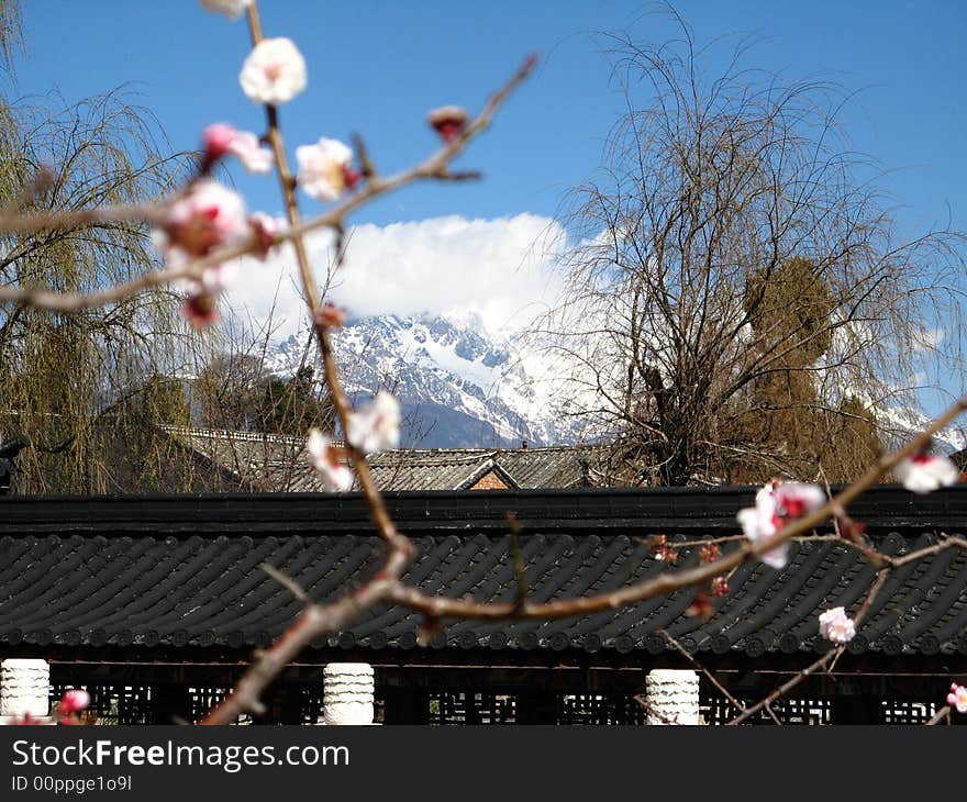 Naxi minority home in  Lijiang, China. Naxi minority home in  Lijiang, China