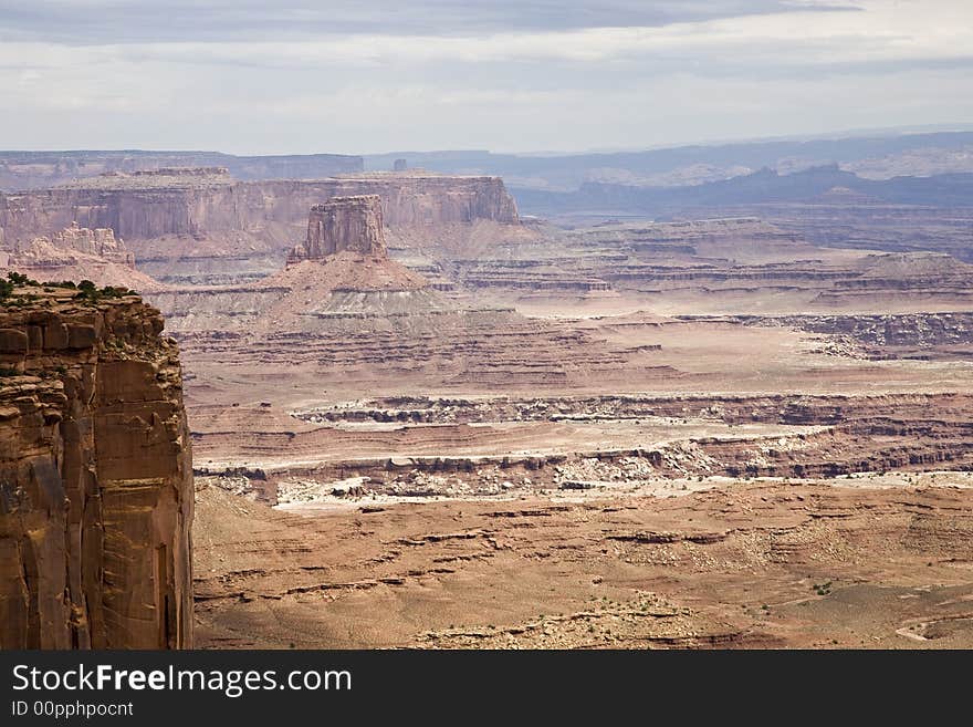 View from the Grand view Overlook, Canyonlands National  Park in Utah, USA. View from the Grand view Overlook, Canyonlands National  Park in Utah, USA