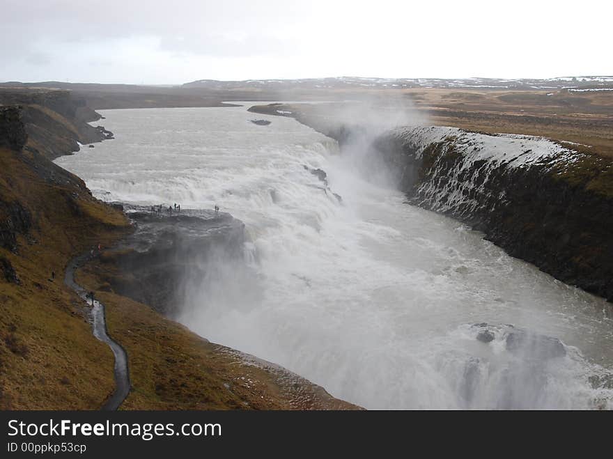 The Waterfalls at Gulfoss, Iceland.