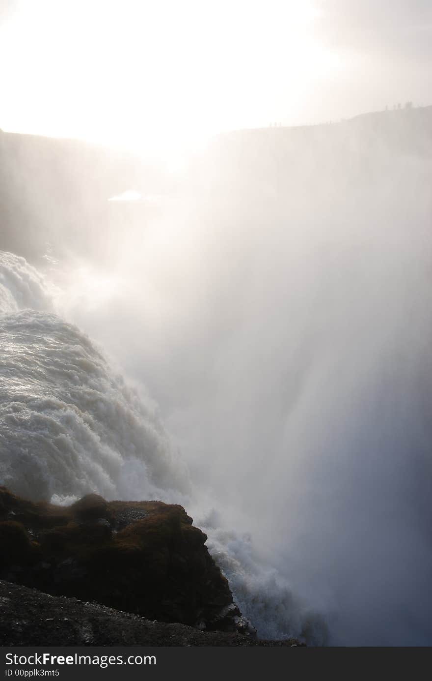 The Waterfalls at Gulfoss, Iceland.