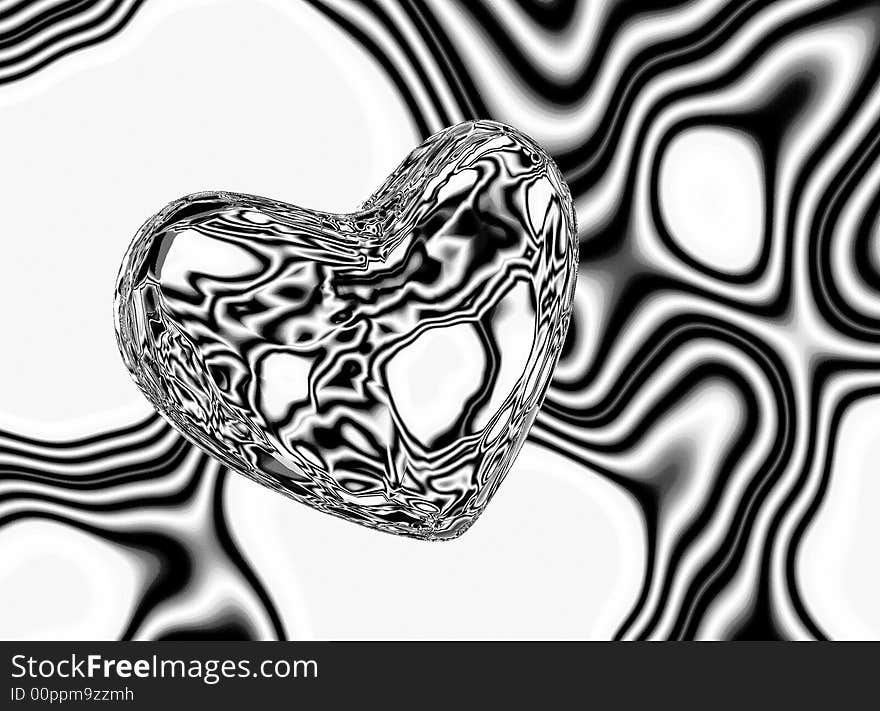 Black white scene abstract heart