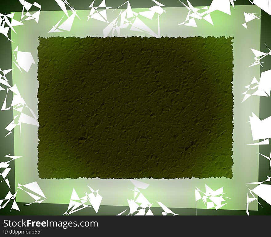 Abstract stone art design with green border. Abstract stone art design with green border.