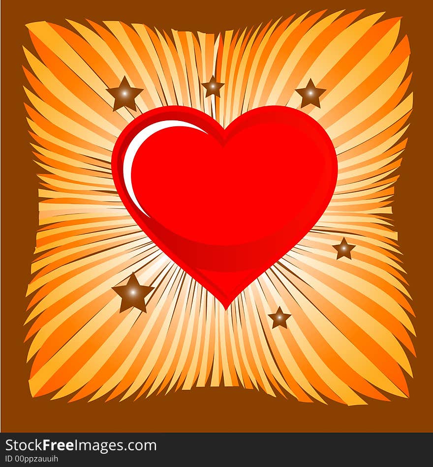 Heart on a sunburst background little bit with a twist. Heart on a sunburst background little bit with a twist