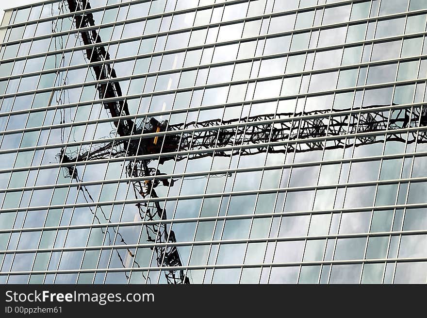 Photographed tall building construction at Atlanta Georgia.