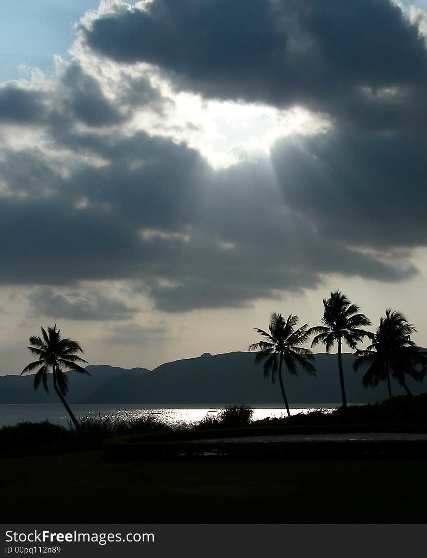 Sun blast  on the beach