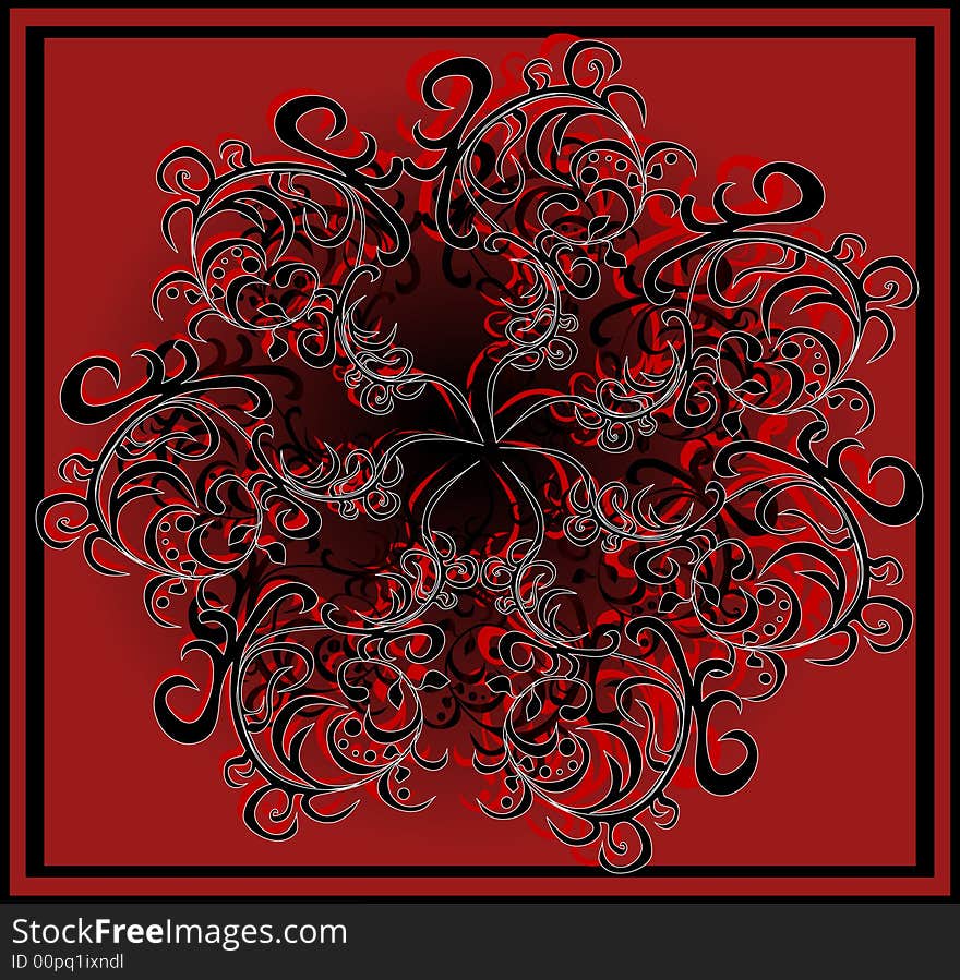 Design ornament on red background