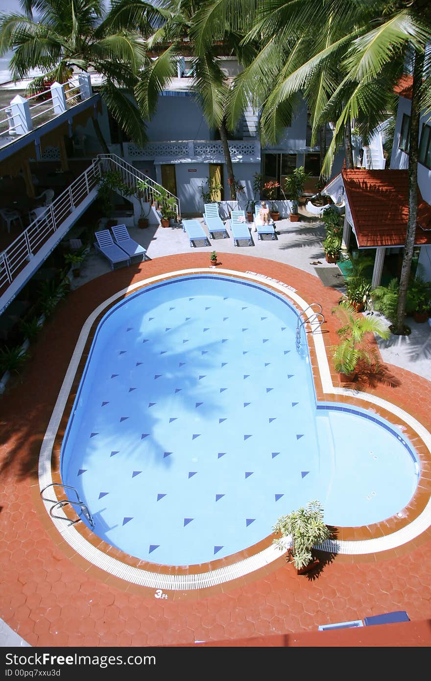 Swimming pool in resort, kerala