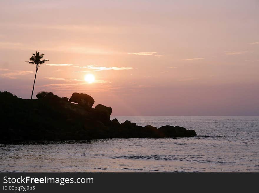 Lovely sunset on beach, kerala, india. Lovely sunset on beach, kerala, india