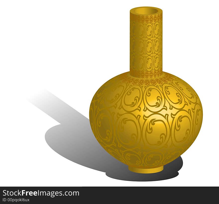 A vector, illustration for a China porcelain, pottery, vase, jug