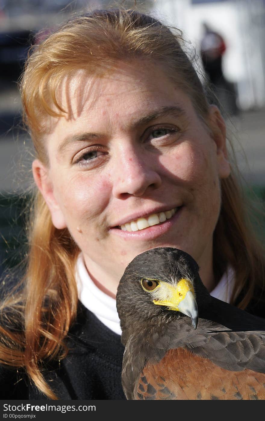 Harris Hawk and handler