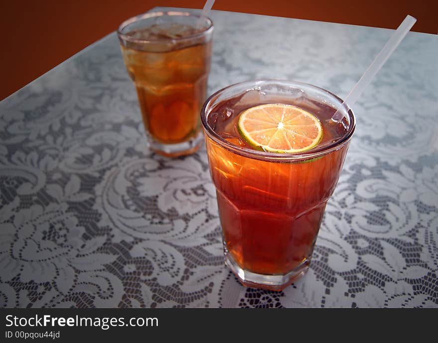 Cold, refreshing iced tea served at a restaurant. Cold, refreshing iced tea served at a restaurant.