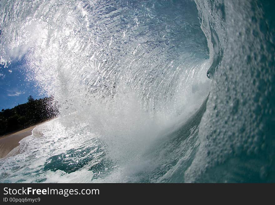 Giant wave breaking on the north shore of oahu. Giant wave breaking on the north shore of oahu