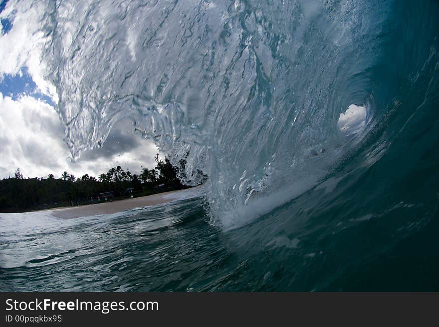 Giant wave breaking on the north shore of oahu. Giant wave breaking on the north shore of oahu