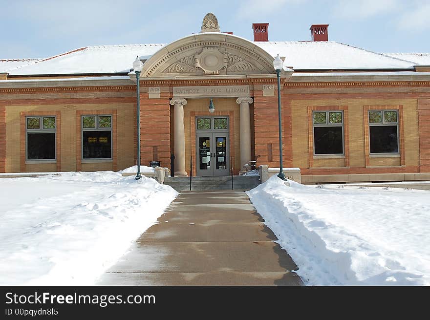 Stillwater, Minnesota library on a cold day. Stillwater, Minnesota library on a cold day