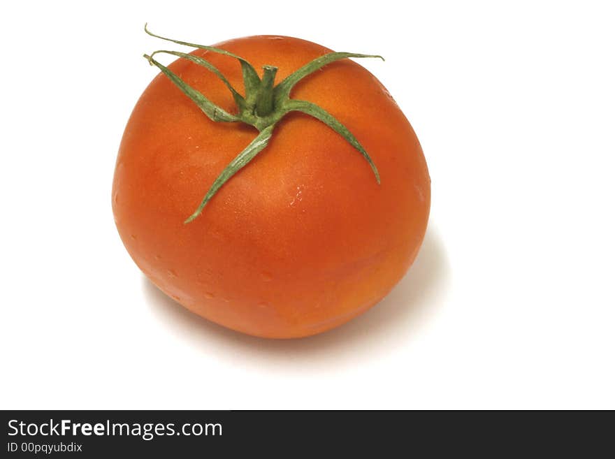 Fresh tomato on a white background