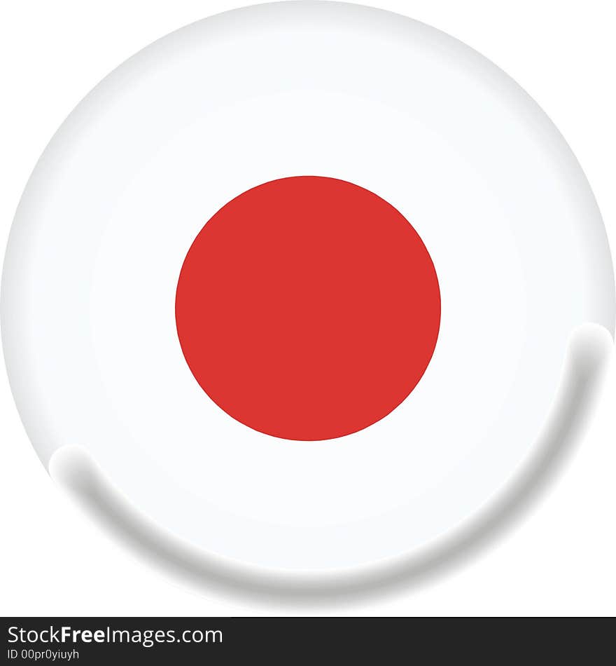 Art illustration: round medal with the flag of japan