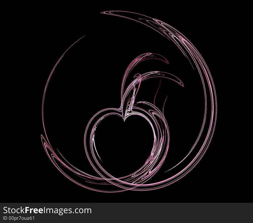 Pink heart - fractal computer illustration. Pink heart - fractal computer illustration