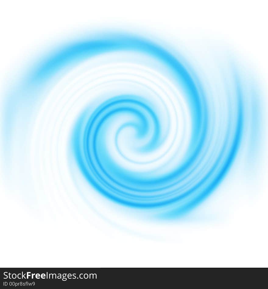 Blue spinning computer generated vortex for an abstract background