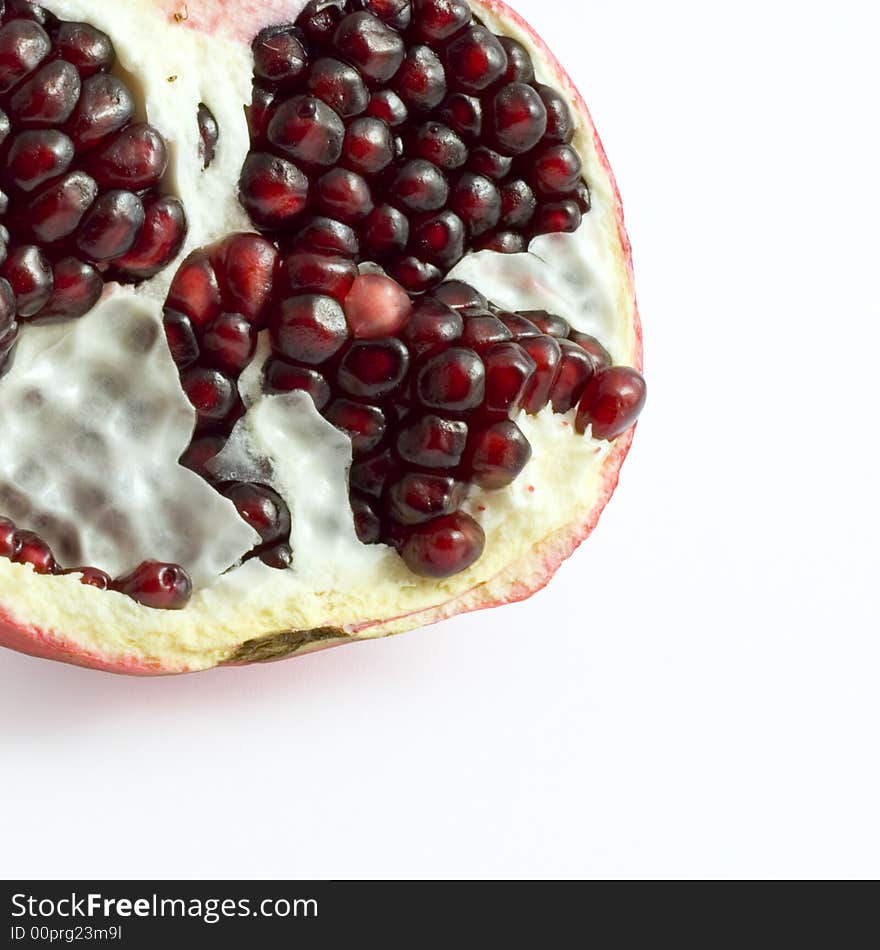 Fresh pomegranate on white illustration