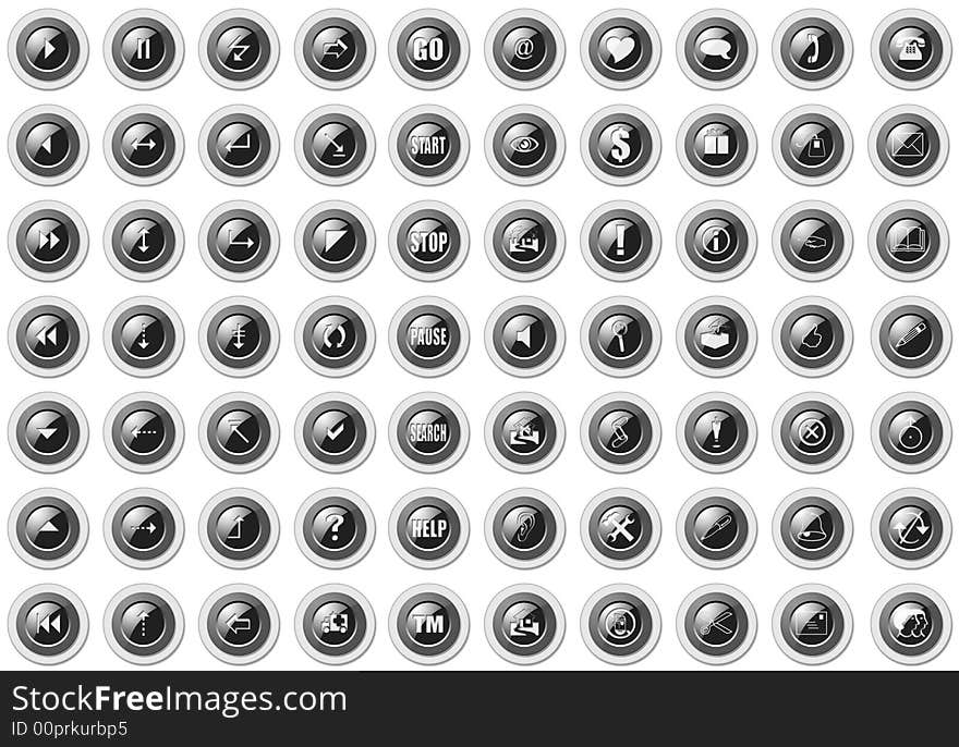 70 Realistic buttons ready to use