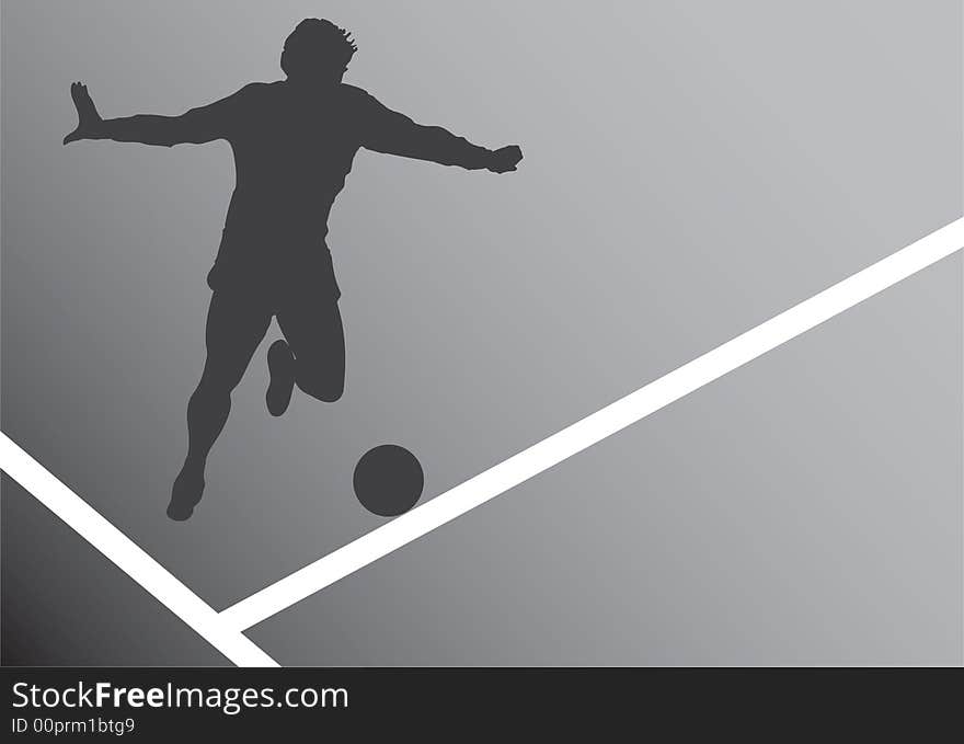 Soccer player silhouette, vetor, illustrations