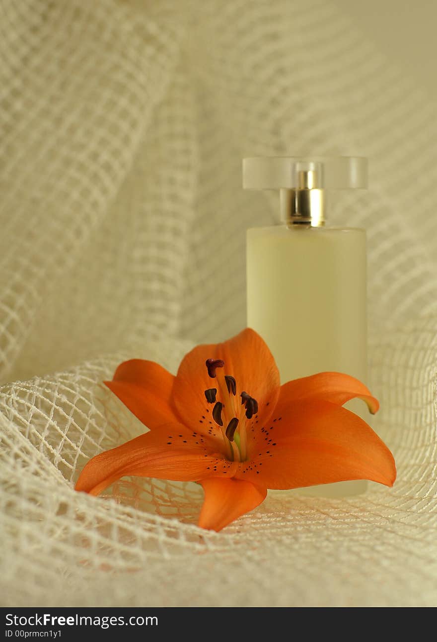 Perfume with an orange lily