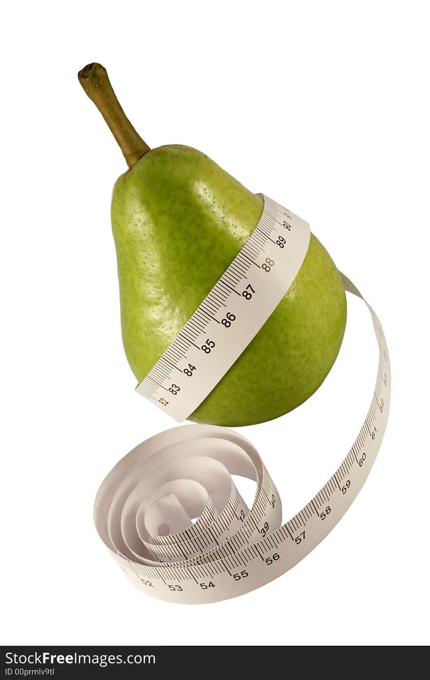 Pear with centimeter