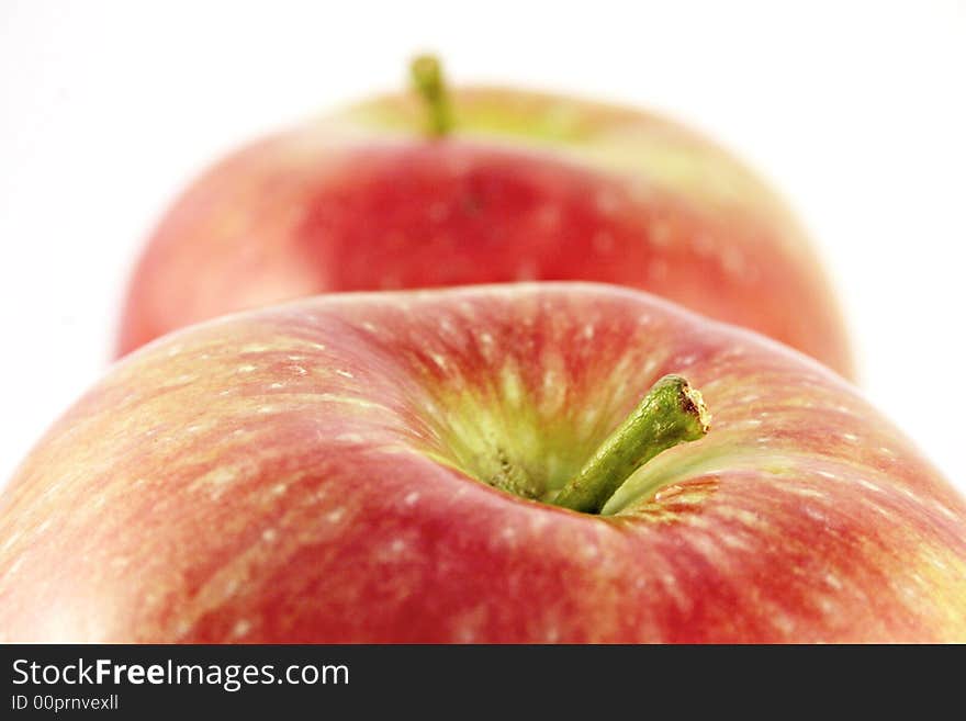 Red apples isolated on white